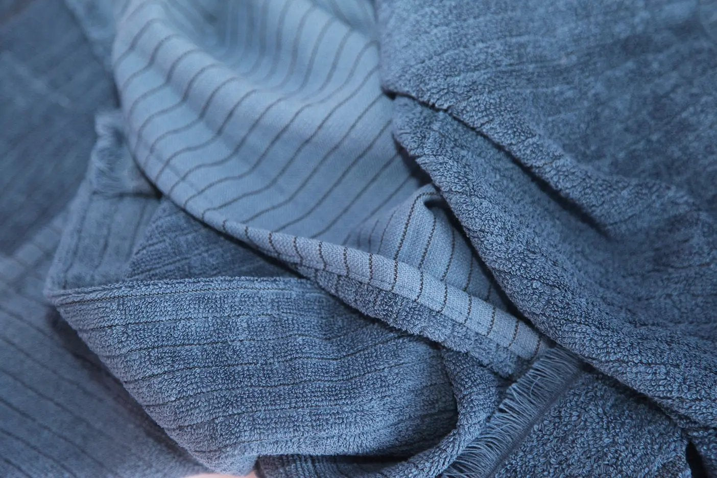 Del Mar Navy Terry Turkish Towel Set Premium 100 Percent Cotton - Love Salve